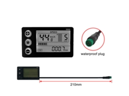 Display LCD Mali S866 para bicicleta elétrica e scooter, painel de controle, 24v, 36v, 48v, com plugue, à prova d'água