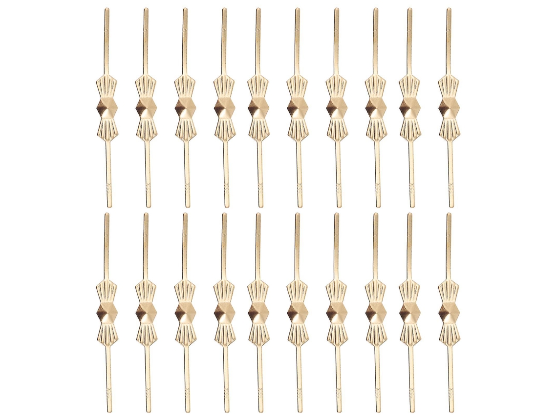 Rebe 200 Peças de Broches de Cristal para Lâmpadas de Teto Metal Durável Clips com Prismas para Candelabros e Projetos 4,50x0,50x0,50cm Dourado