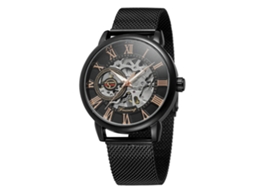 Reloj Hombre Mecánico Impermeable Con Cuerda De Acero Malla Y Diseño Hueco Forsining