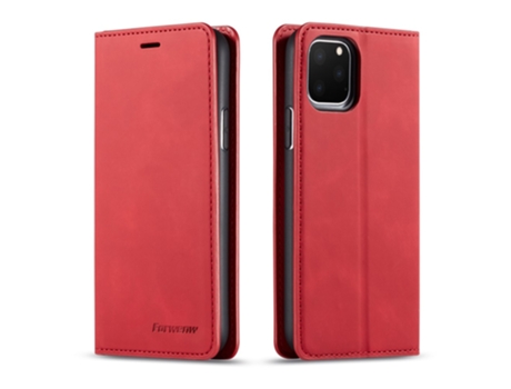 Capa Para Iphone 11 Pro Max Forwenw Pele Sintética Vermelho
