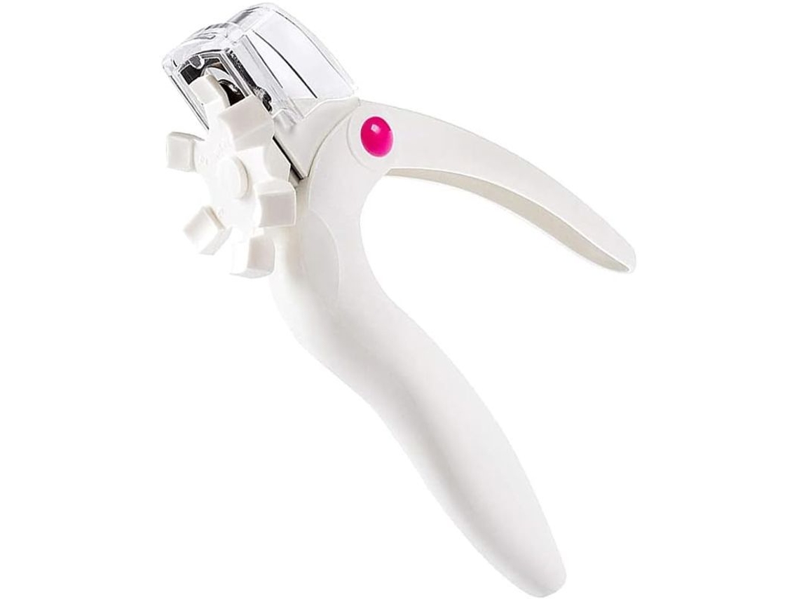 Tesoura de Unhas Acrílicas Linjou Profissional Ajustável de Aço Inoxidável com Capa Protectora (branca)