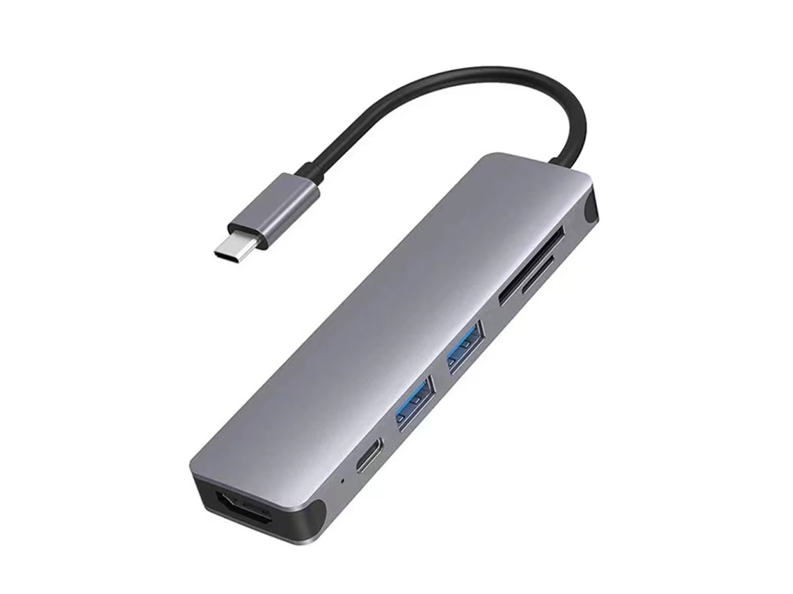 Usb C Hub Hdmi, Usb C Dongle Adaptadores Macbook Pro Com 100 W Pd, Adaptador Usb C 6 Em 1 4k Usb-c Para Hdmi, Cinza