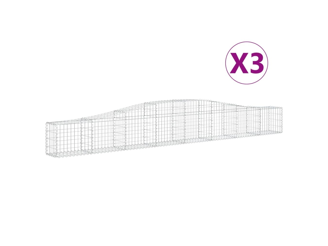 Gabion Basket, Gabion Baskets Vidaxl Prateado Ferro (400 X 30 X 40/60 Cm)