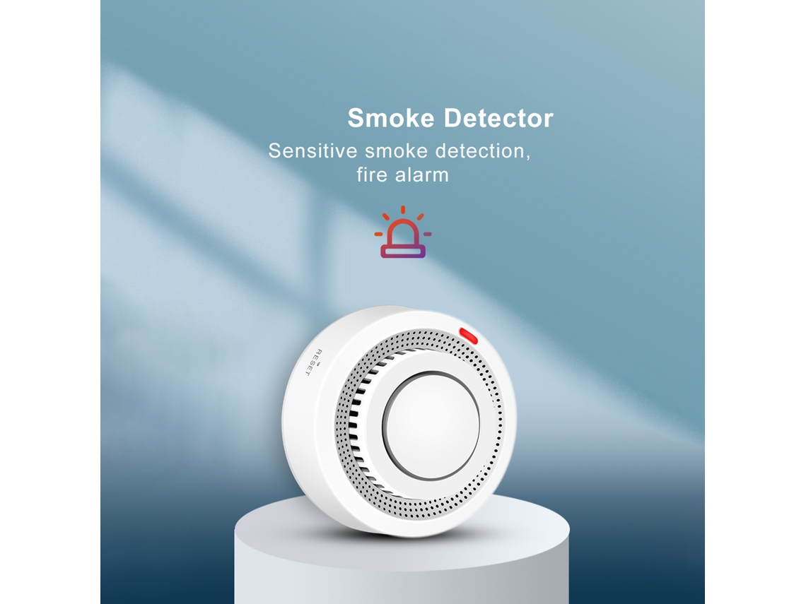 Detector de Fumo com App Tuya Sensor Sensível Alarme Incêndio
