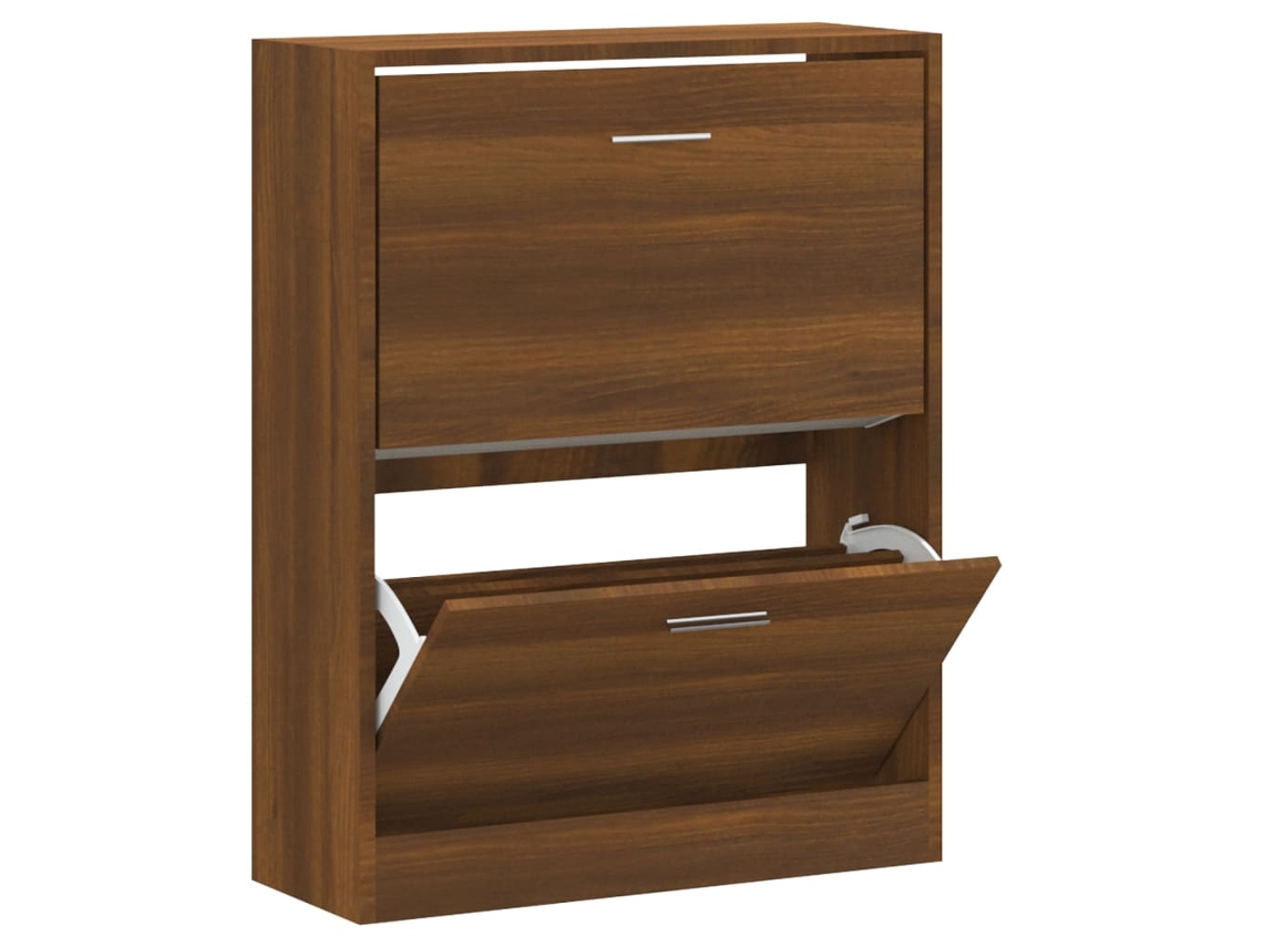 Shoe Cabinet, Shoe Cabinets Vidaxl Marrom Madeira Processada (63 X 24 X 81 Cm)