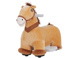 Cavalo Elétrico Para Crianças De 18 A 36 Meses De Brincar Com Bateria 6v E Música 69x34x53 Cm Marrom