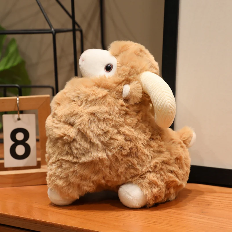 Cabra de Pelúcia de Desenho Animado, Boneco de Pelúcia Macio MDUG (marrom, 22 Cm)