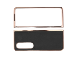 Mali capa de Couro de Vaca com Nanocromo e Grão Transversal para Samsung Galaxy Z Fold 4 Preta