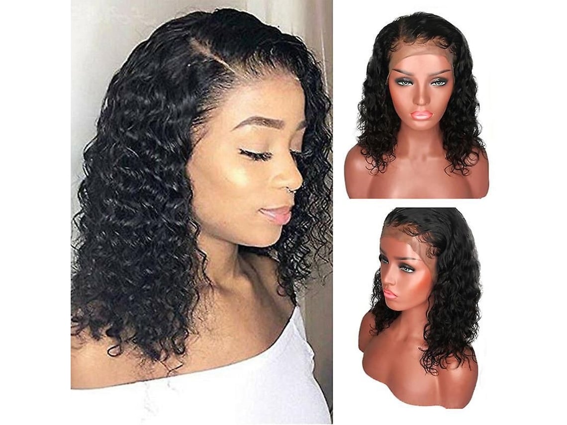 2026 peluca de Pelo Humano Brasileño de Onda Natural Con Encaje Frontal Corta Rizos Ondulados para Mujer