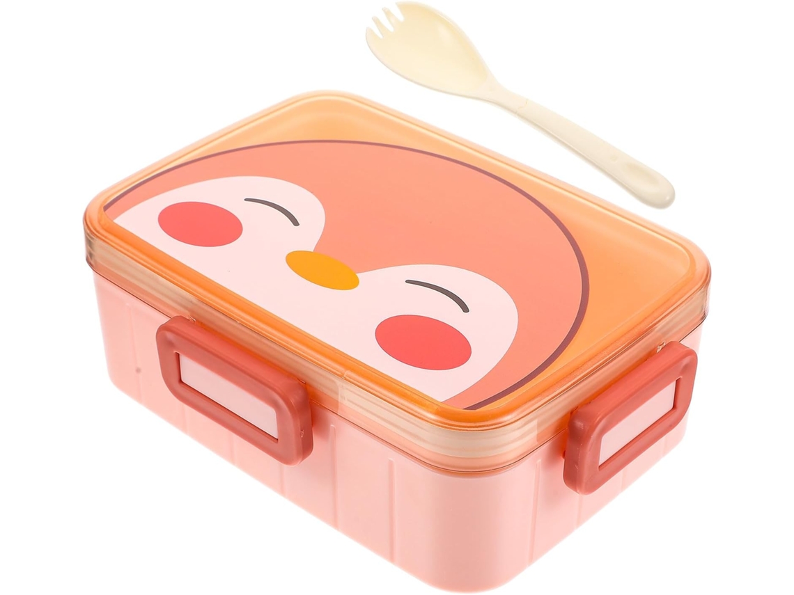 Marmita Bento Para Estudantes Com Compartimentos Rosa Em Formato De Quadril Pp