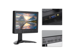 Visor Portátil Monitor Multifuncional de 7 Polegadas 1024X600 Resolução 16:9 para Entrada Hdmi/Vga/Av Com HURRISE