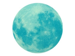 Adesivo Luminoso Lua 30cm Quarto Infantil Verde Ciano