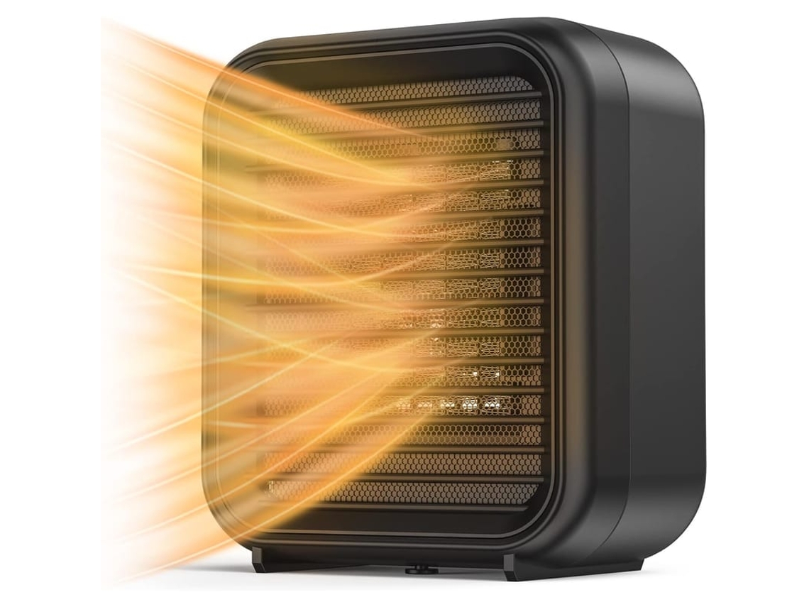 Aquecedor Elétrico Cerâmico Mini 800w Com 2 Níveis De Potência E Proteção Contra Sobreaquecimento E Queda (preto)