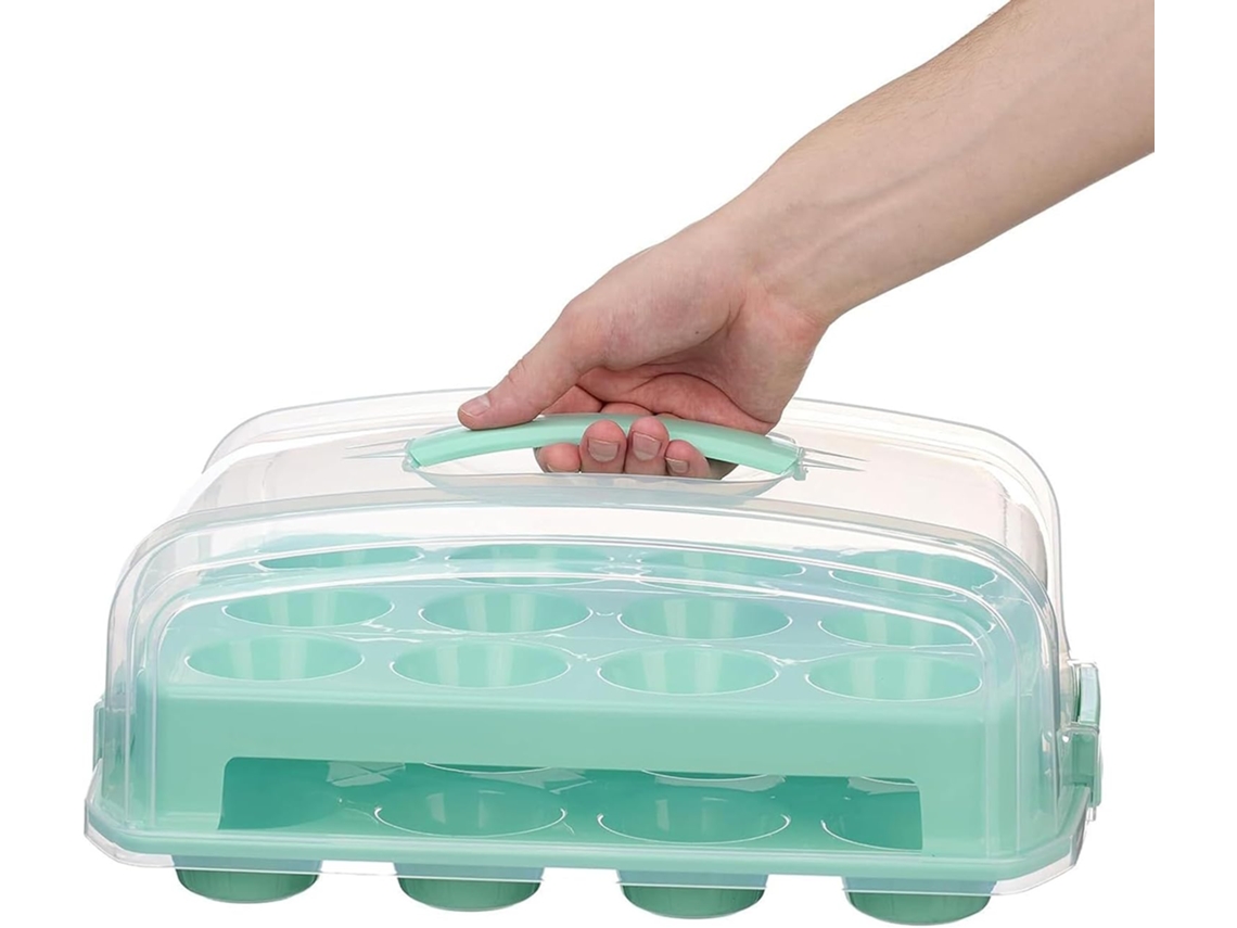 Caixa Reutilizável Para Transporte E Armazenamento De Cupcakes