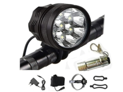 Luz de Segurança YIZHOOD 3 Modos de Luz 6* 18650 Pilhas Incluídas Carregador Mini Lanterna Portátil Des1227 Preta
