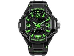 Reloj De Cuarzo Con Correa De Cuero Pu Resistente Al Agua Color Verde