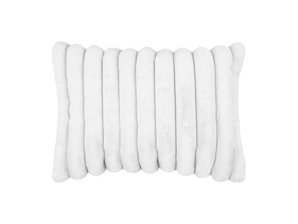 Coussin Em Imitação De Pelagem Ultra Macia Com Faixas Brancas 50x80 Cm