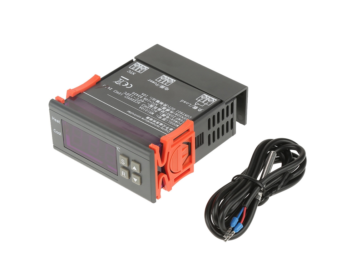 Termostato Digital Led Mh1210a Controlador de Temperatura com Sonda Sensor Dc24v