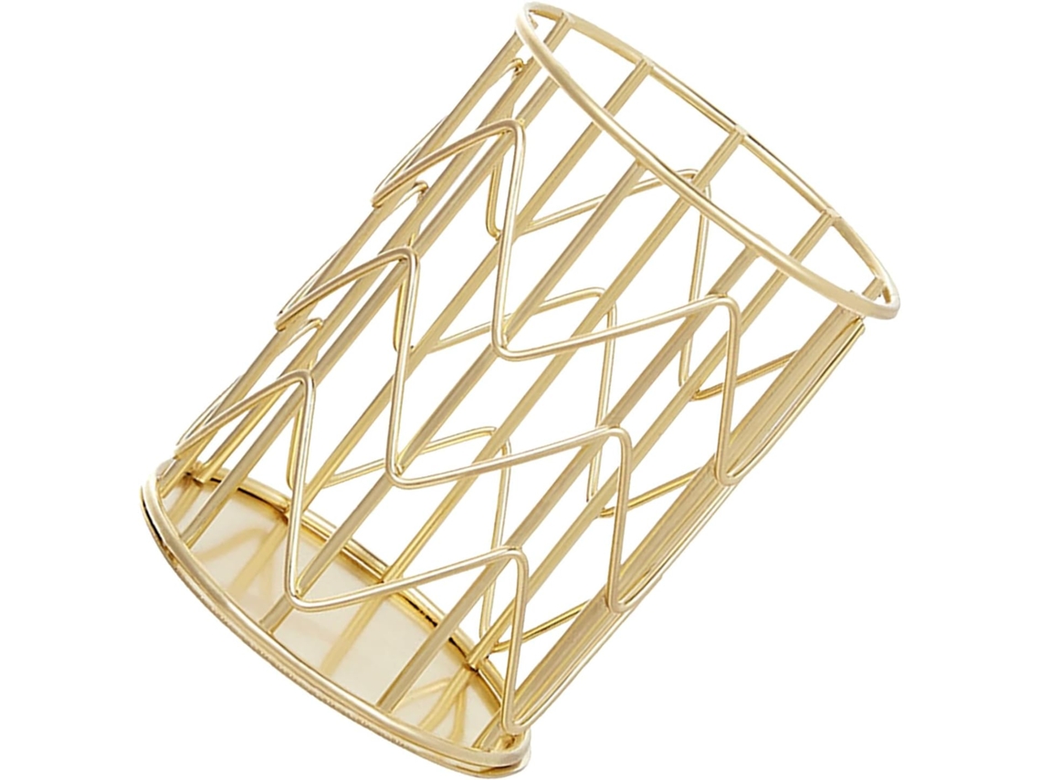 Porta Canetas de Mesa Shineofi, Porta Canetas em Ferro Arame Dourado, Organizador de Canetas de Mesa