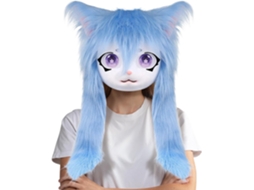Cabeças De Cosplay Peludas, Máscara De Gato De Rosto Inteiro Com Olhos Grandes E Pelo Longo, Acessór Vayotoy