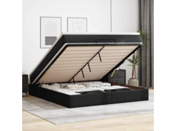 Vidaxl Estrutura De Cama Otomana Com Colchão 180x200 Cm Preta