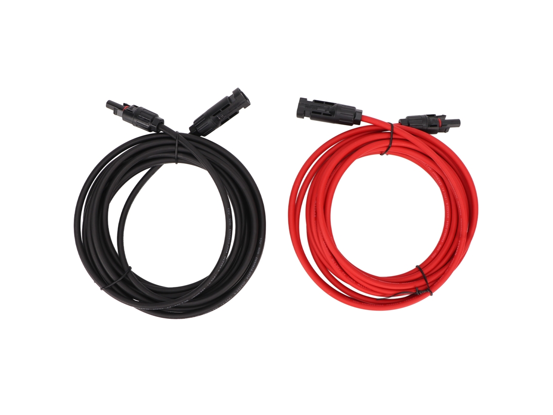 Cable De Extensión Solar 12awg Con Conector Para Panel Fv 1m Negro+1m Rojo