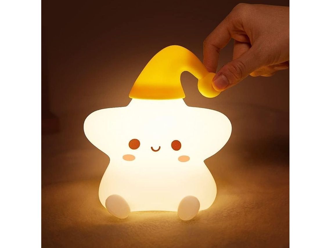 Nova Line luz Noturna Infantil Estrela Menina Silicone Recarregável Cores Mudanças Kindergarten Macia