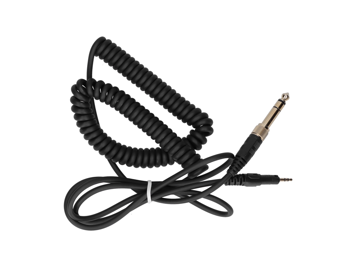 Cabo de Áudio Mali extensível com mola para Fones Ath M50x M40x com plugue adaptador 6.35mm
