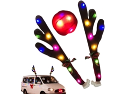 Enfeites De Natal Em Led Para Carro, Com Nariz E Sinos.