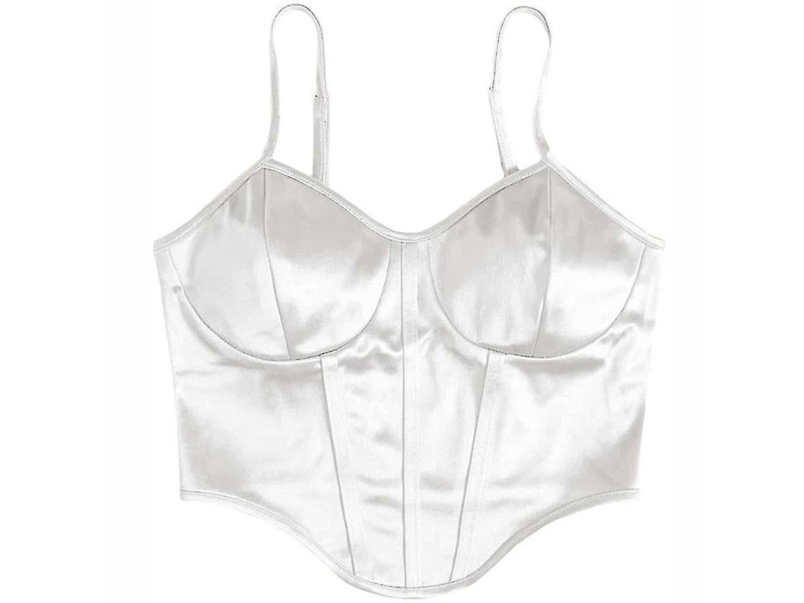 2026 top Crop para Mulher com Camisola de Sutiã Satinada Envolvente do Peito Estilo Sexy e Fashionable