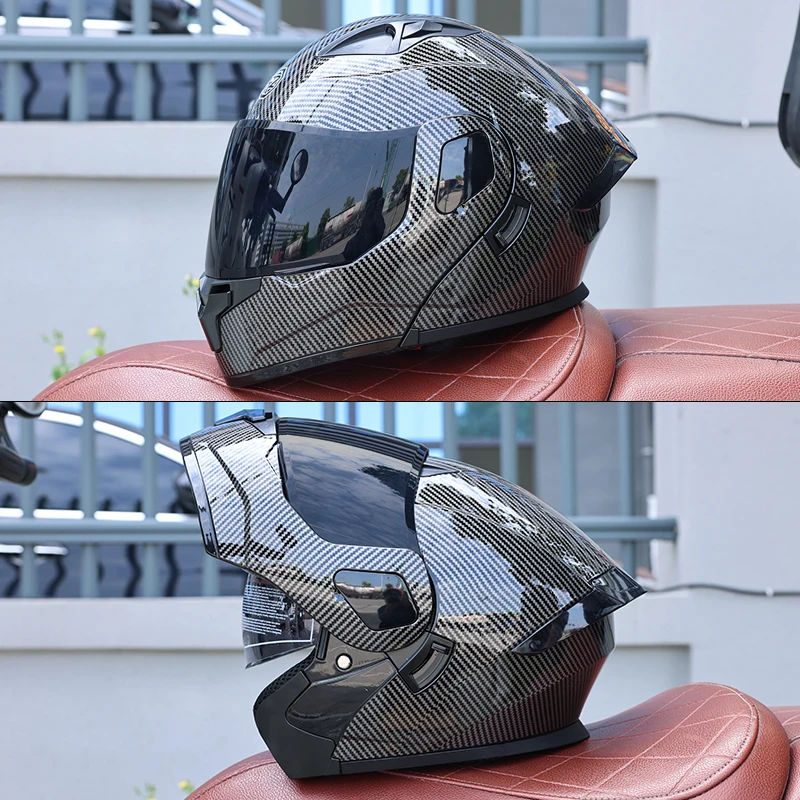 Capacete Modular Para Motocicleta (l)dot Em Abs Com Viseiras Duplas Articuladas