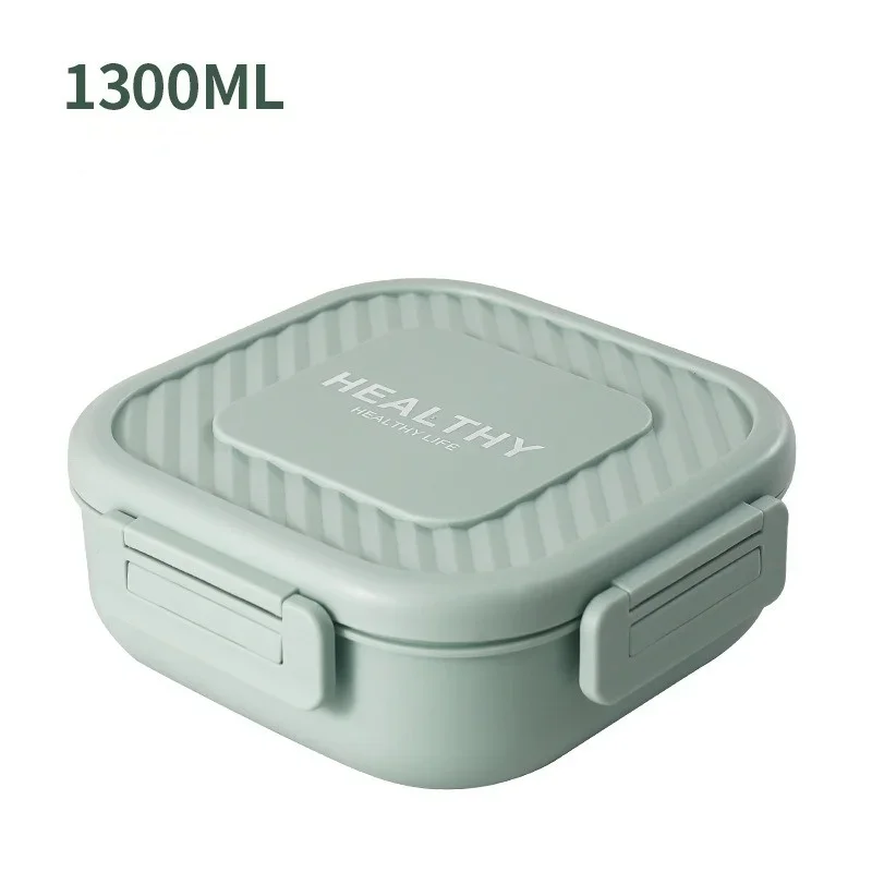 (verde) Lancheira Portátil Infantil De 1300ml, Com Divisórias, À Prova De Vazamentos E Ecológica.
