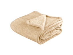 Manta Decorativa Beliani Namdu De Poliéster Beige 125x150x0.5