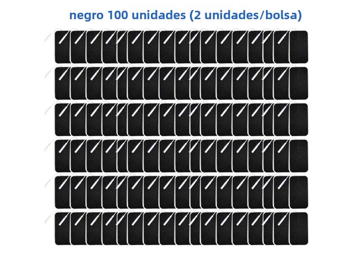 Adesivos de Eletrodo Não Tecido, 5*9cm, com Conector de 2mm MDUG (preto, 100 Unidades, 5x9cm)