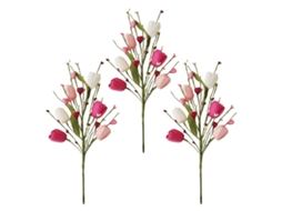 Laxiscreed Ramos De Tulipas Artificiais Com Corações Para Dia Dos Namorados, 3 Peças