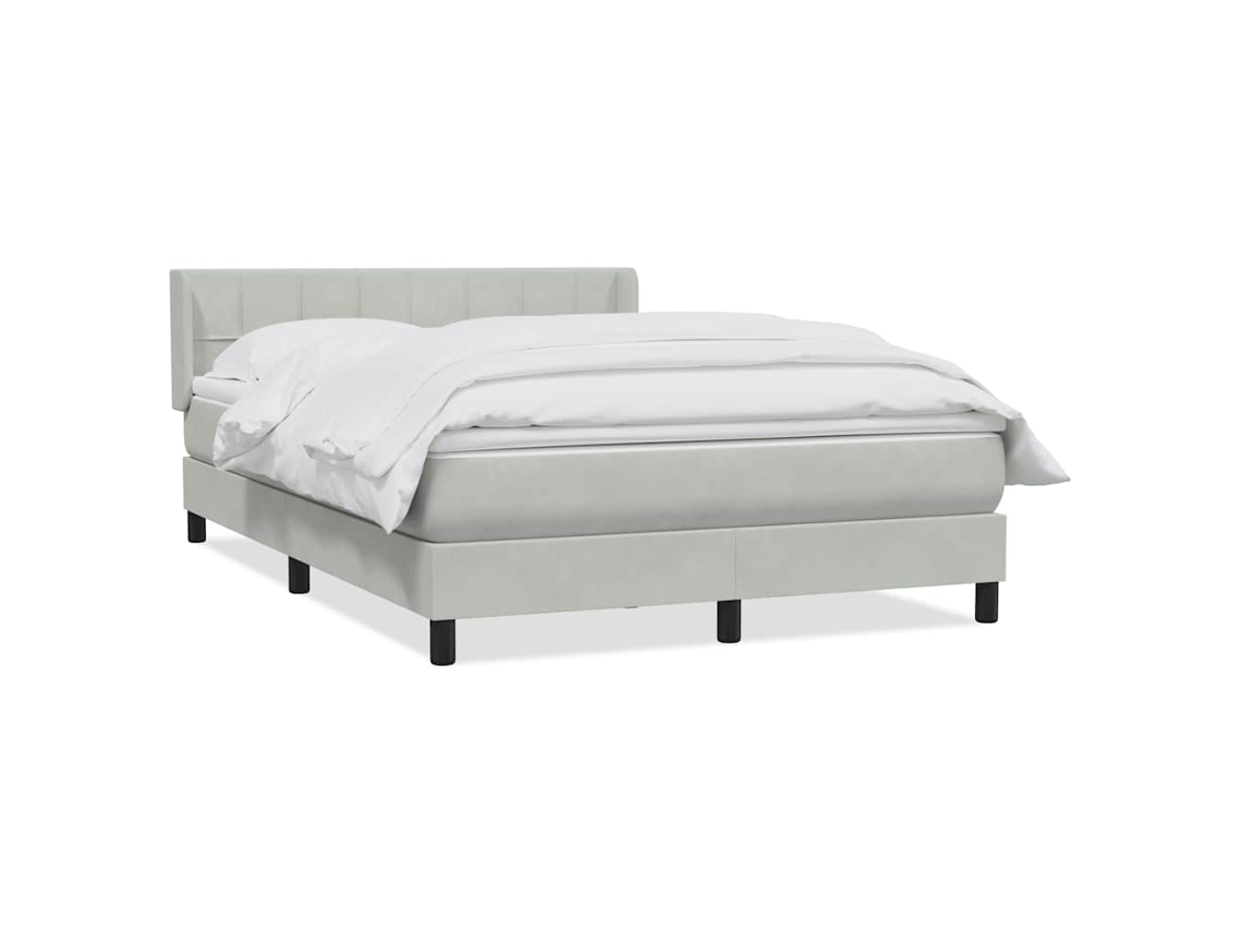 Maison Exclusive - Cama Com Molas/colchão 160x210 Cm Veludo Cinzento-claro