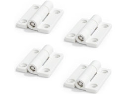 Dobradiças De Nylon Plástico Ajustáveis Para Porta Com Furos Escareados 36x 28mm 1, 4 Polegadas, 1 Peça Brancas, Pacote