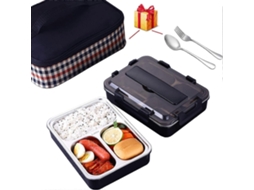 Balde De Almoço Anticorrente Feito De Aço Inoxidável, Bento Box 1200 Ml Com Compartimentos, Para Caminhadas Sygo