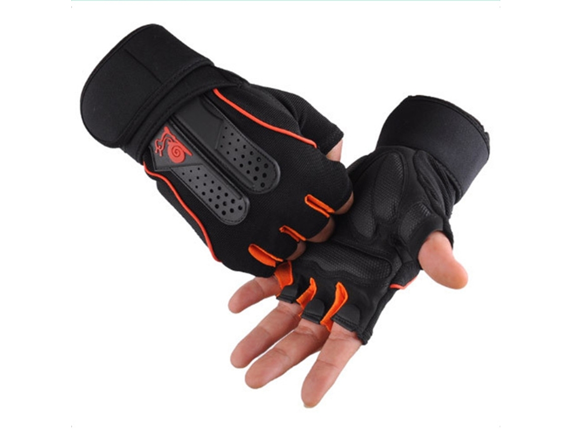 Luvas De Esporte Com Dedos Abertos Para Ciclismo, Leve, Respirável, Anti-deslizante, Laranja Tamanho L