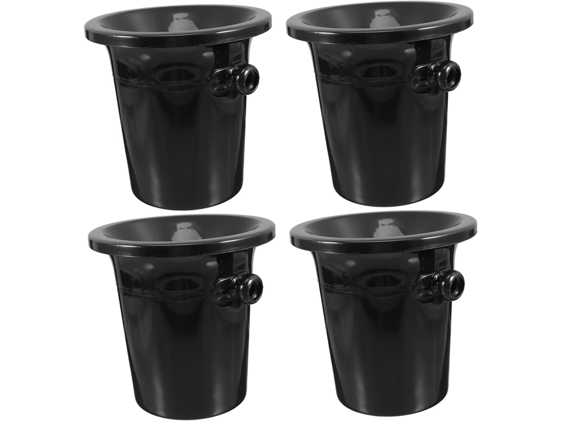 Conjunto De 4 Cuspidoras Vinho Plástico Com Alça Dupla Para Degustação Vinhos E Bares Temática