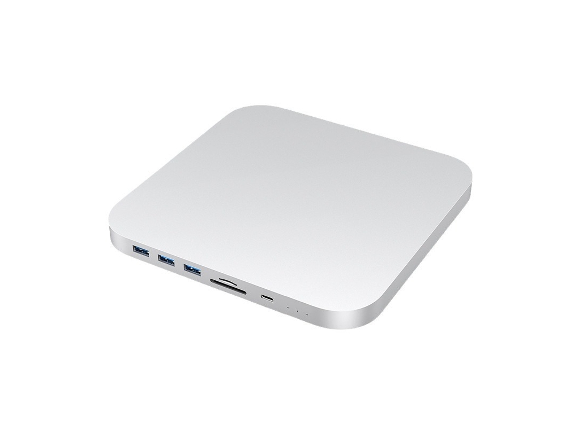 Estação de Ancoragem YIZHOOD Usb C para Mac Mini M1/M2 M.2 Ssd Hdd Usb C 2 Dp Sd/Tf Prata