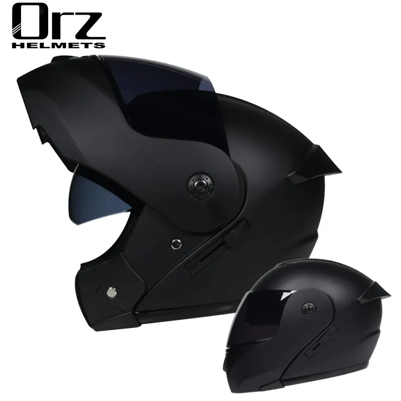 (xl) Capacete De Motocicleta Flip-top Com Certificação Dot E Viseira Solar Integrada.