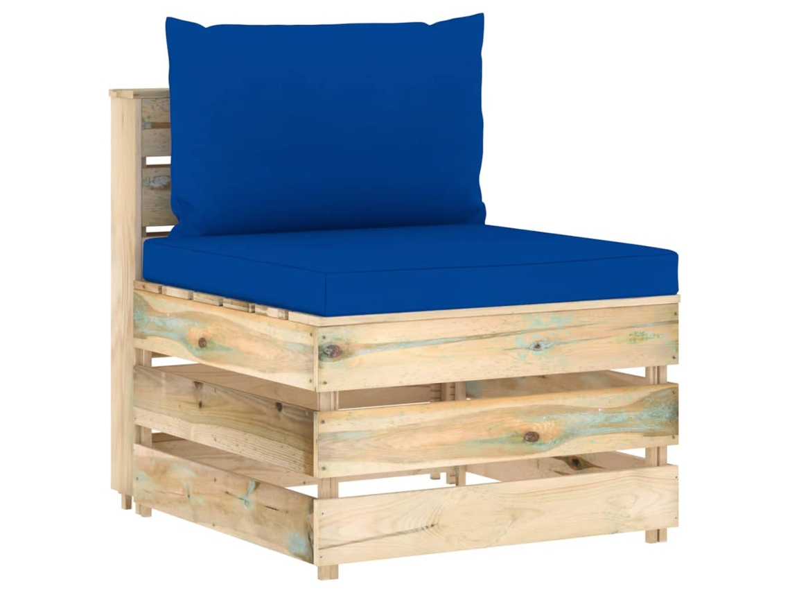 Middle Sofa, Middle Sofas Vidaxl Azul Madeira (n/a)