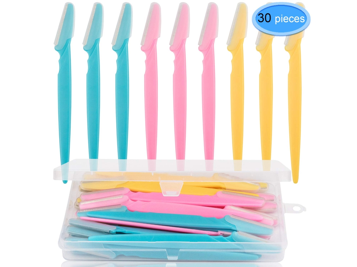 Lâminas Faciais para Mulheres 30 Peças Eaone Eyebrow Razor Shaver Shaver Shaver com Capa de Precisão Meninas com Pacote de Caixa JEDBESETZT