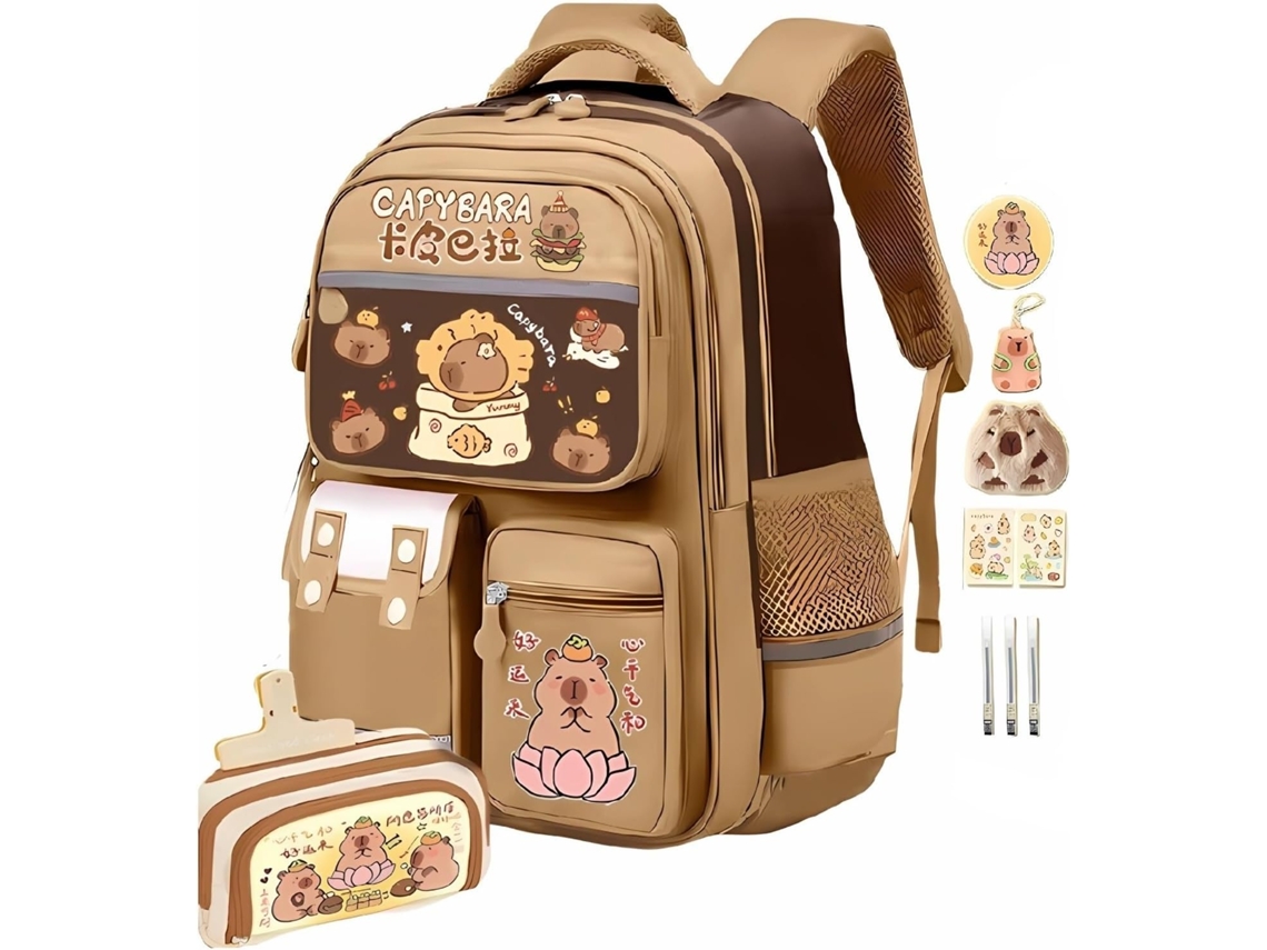 Mochila Escolar Capivara, Fofa Kawaii, Impermeável De Grande Capacidade Para Meninos Meninas, Leve E Durável