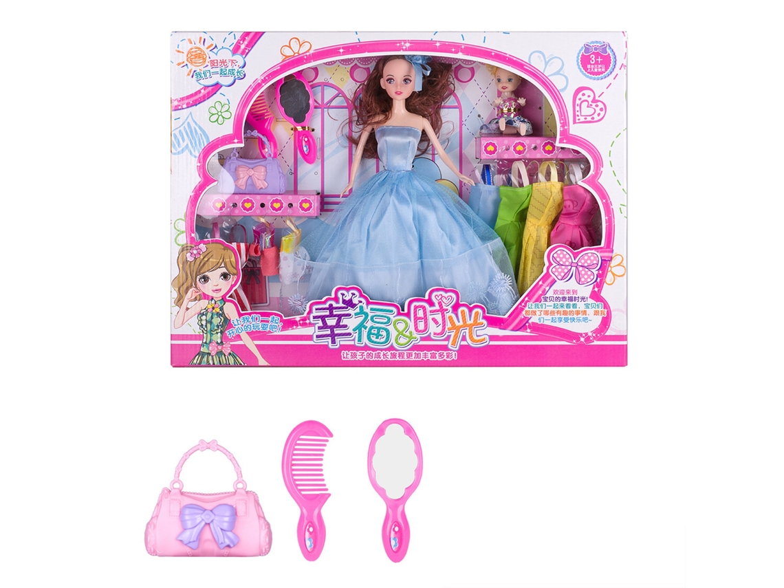 Conjunto De Bonecas Menina 44cm Caixa Presente Moda Boneca Princesa Bela