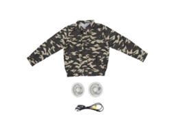 Mali roupa com Ar Condicionado Camuflagem Jaqueta com Ventilador 3 Velocidades Protetora Solar Manga Longa Tamanho L