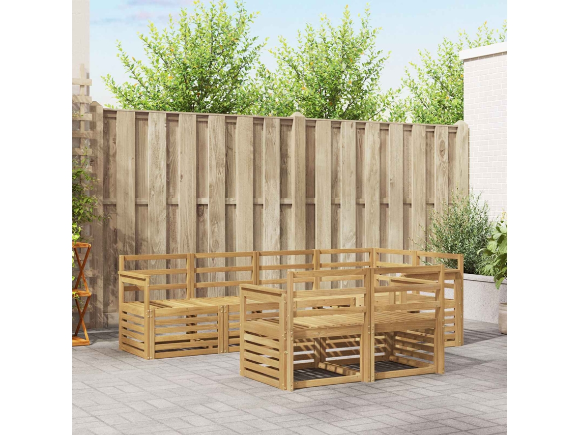 Vidaxl Conjunto De Sofás Para Exterior 7 Unid. Branco