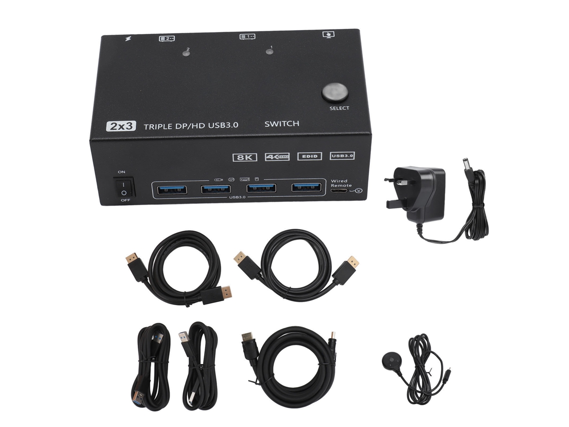 Switch Kvm Usb3.0 LAXISCREED 2x3 8k 4k