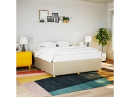 Vidaxl Estrutura de Cama Sem Colchão 200x200 Cm Tecido Cor Creme